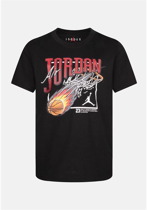 T-shirt sportiva nera da bambino Fireball Dunk SS Tee JORDAN | T-shirt | 95C253023
