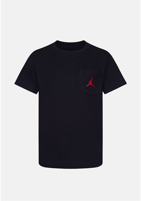 T-shirt sportiva nera per bambino e bambina con taschino al petto e logo JORDAN | T-shirt | 95C262023
