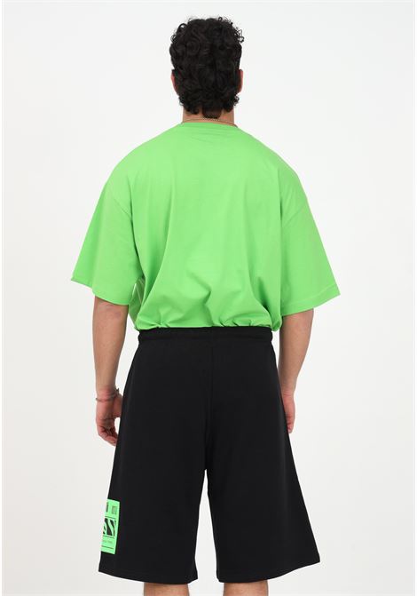 Men's black casual shorts with logo print JUST CAVALLI | Shorts | 74OBDG04CF300899