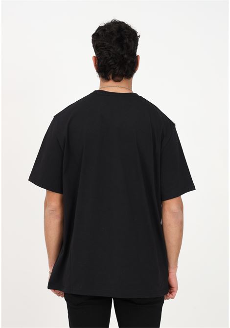 Casual black men's t-shirt with contrasting maxi print JUST CAVALLI | T-shirt | 74OBHF09CJ200899