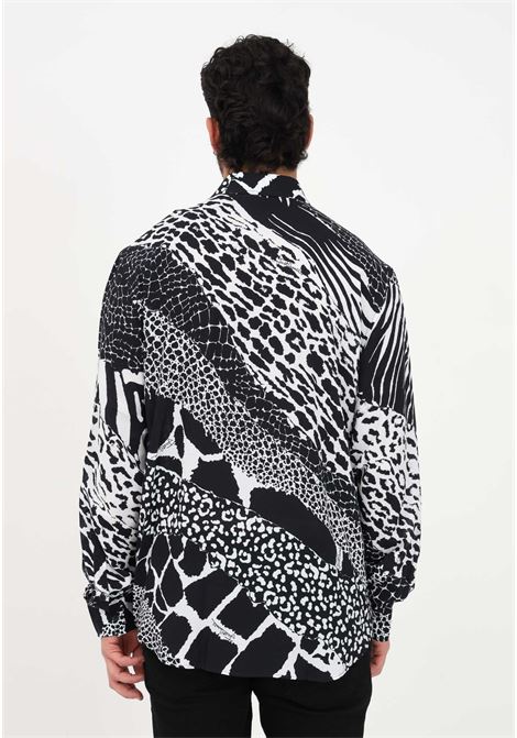 Men's white casual shirt with different animal prints JUST CAVALLI | Shirt | 74OBL2S6NS246899