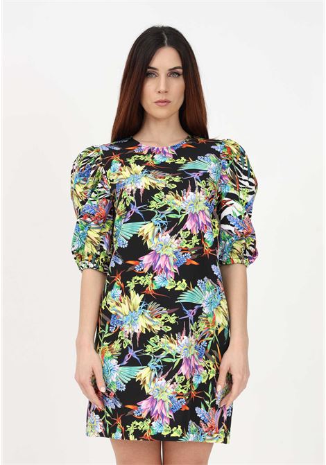 Short black dress for women with floral pattern in multiple colors JUST CAVALLI | Dress | 74PBO917NS248899
