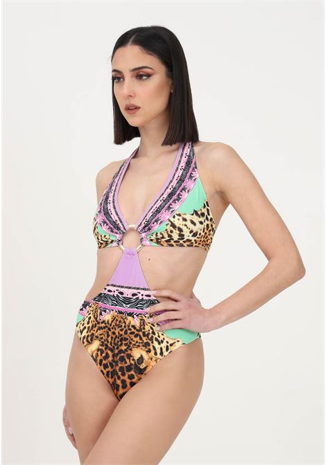 Multicolor one-piece swimsuit for women with a mix of patterns JUST CAVALLI | Beachwear | 74PBYB08CJ05A155