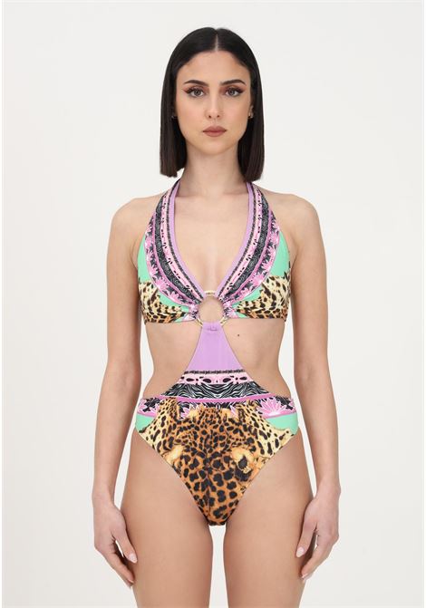 Multicolor one-piece swimsuit for women with a mix of patterns JUST CAVALLI | Beachwear | 74PBYB08CJ05A155
