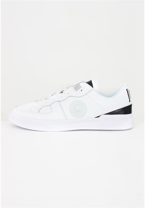 White casual sneakers for men with logo patch and crocodile inserts JUST CAVALLI | Sneakers | 74QB3SB5ZP288003