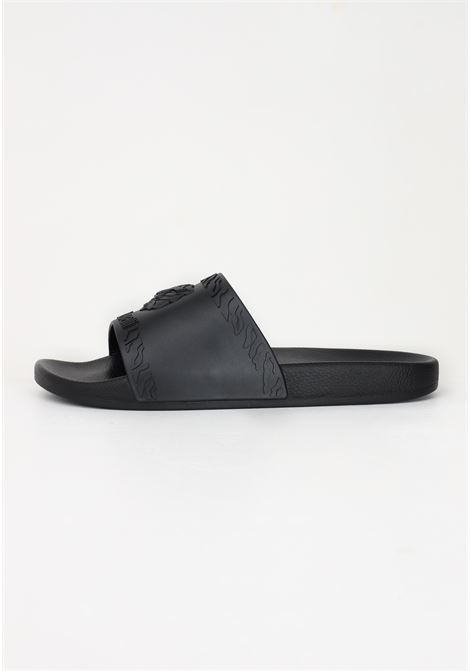 Black slippers for men with logo and lion head JUST CAVALLI | slipper | 74QB3SZ2ZS786899