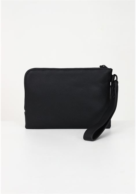Black clutch bag for men with tone-on-tone logo patch JUST CAVALLI | Bag | 74QB4B22ZG187899