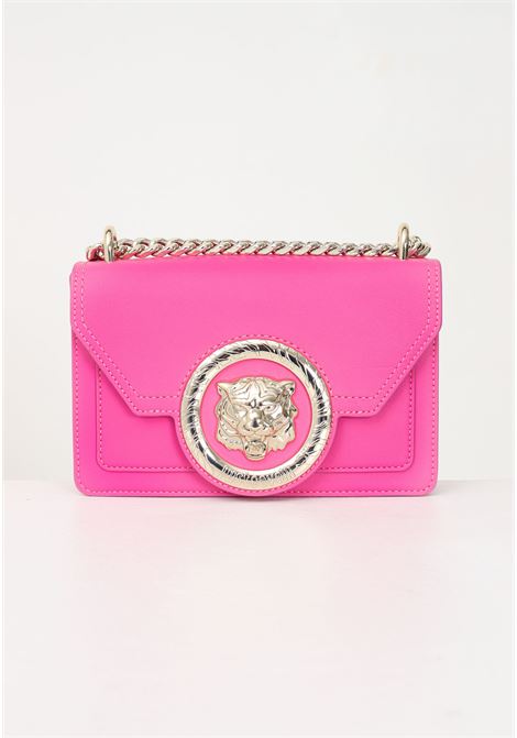 Women's fuchsia shoulder bag decorated with the iconic lion head JUST CAVALLI | Bag | 74RB4B17ZS796416