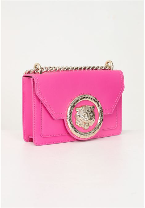 Women's fuchsia shoulder bag decorated with the iconic lion head JUST CAVALLI | Bag | 74RB4B17ZS796416