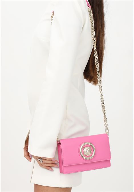 Women's fuchsia shoulder bag with metal patch JUST CAVALLI | Bag | 74RB5P15ZS796416