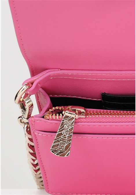 Women's fuchsia shoulder bag with metal patch JUST CAVALLI | Bag | 74RB5P15ZS796416