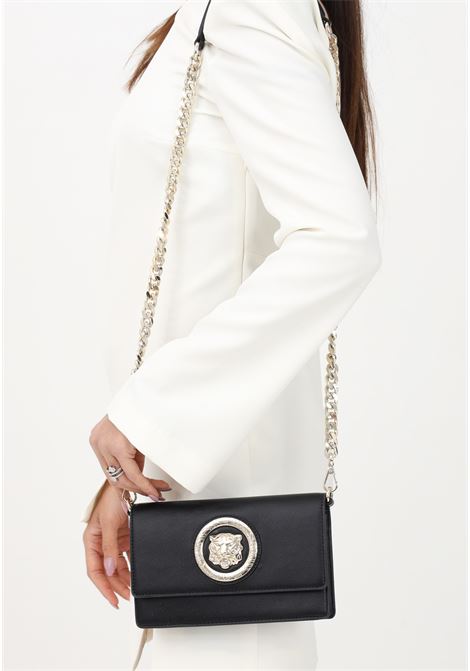 Women's black shoulder bag with metallic patch JUST CAVALLI | Bag | 74RB5P15ZS796899