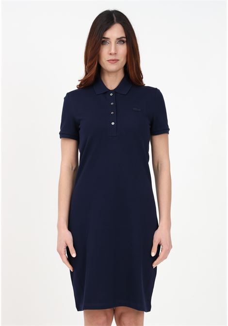 Women's blue short dress with crocodile patch LACOSTE | EF5473166