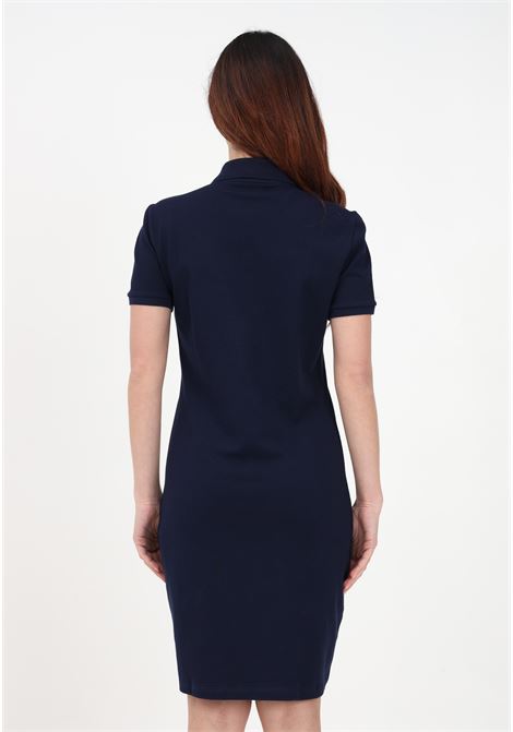 Women's blue short dress with crocodile patch LACOSTE | EF5473166