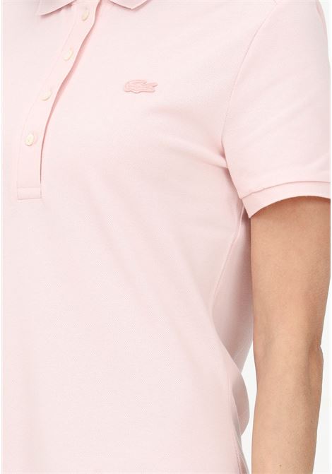 Pink short dress for women with crocodile patch in tone LACOSTE | EF5473ADY