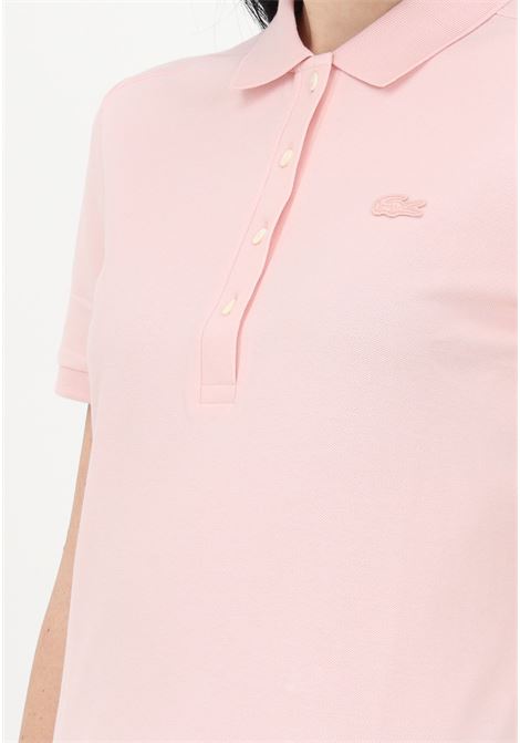 Polo rosa da donna con patch coccodrillo in tono LACOSTE | Polo | PF5462ADY
