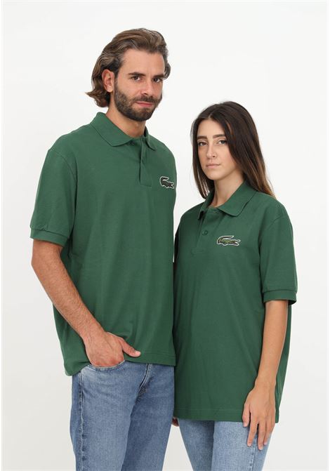 Polo verde per uomo e donna con coccodrillo ricamato sul petto LACOSTE | Polo | PH3922132