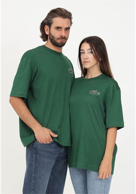 Green casual T-shirt for men and women with crocodile patch LACOSTE | T-shirt | TH0062132