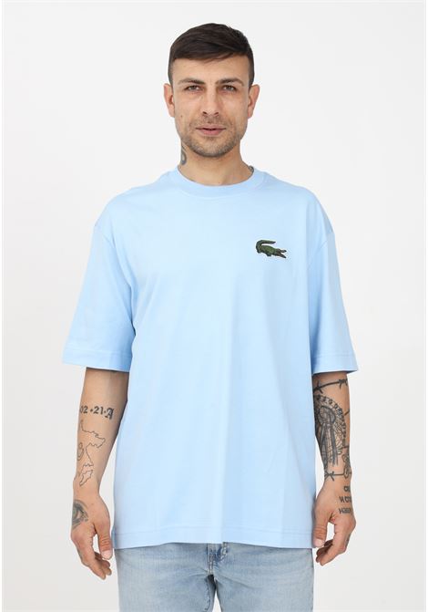 T-shirt casual azzurra per uomo e donna con patch coccodrillo LACOSTE | T-shirt | TH0062HBP