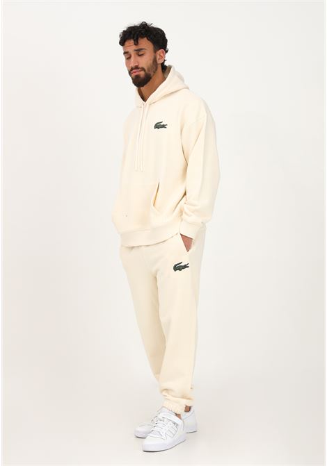 Men's beige sports trousers with crocodile patch LACOSTE | Pants | XH0075XFJ
