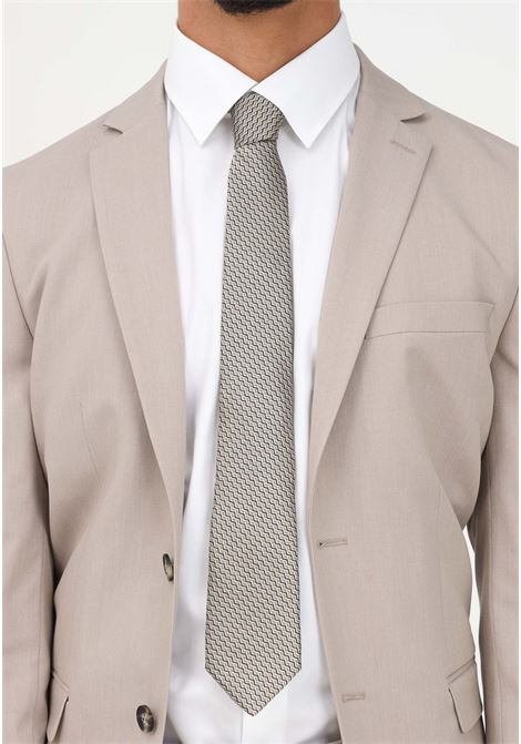Men's beige tie with abstract pattern LANVIN | Tie | 2059/4C.