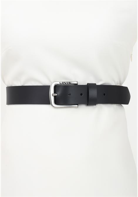 Cintura nera per uomo e donna con fibbia in metallo logata LEVI'S® | Cinture | 229108-00003059