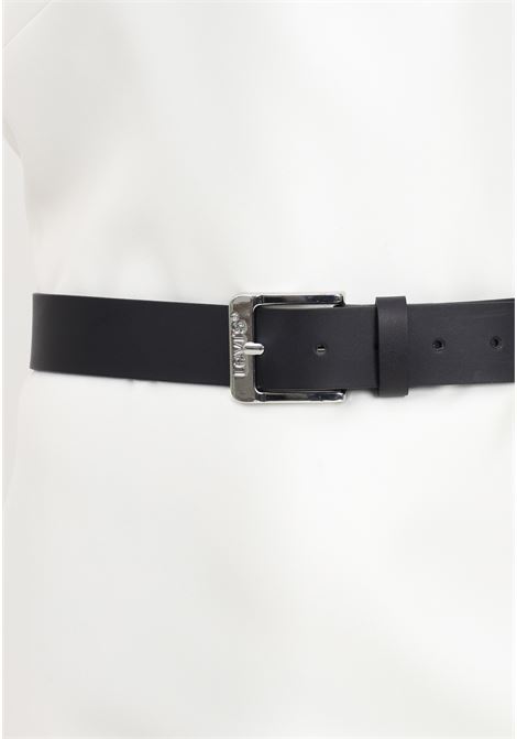 Black belt for women with classic logoed buckle LEVI'S® | Belt | 231717-00003059