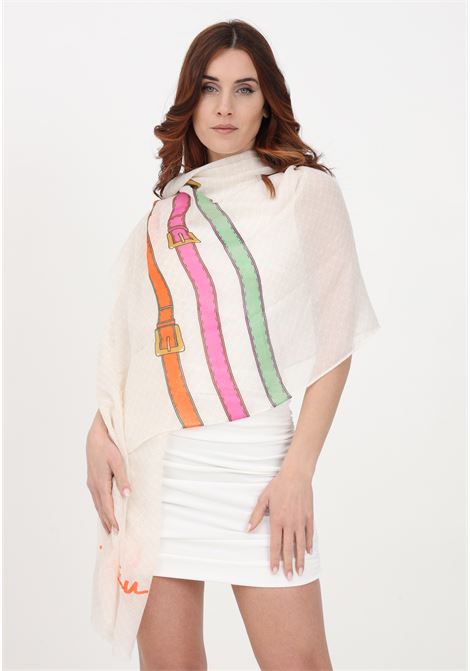 Women's butter scarf with logo and belt decorations LIU JO | Scarfs | 2A3001T030030000