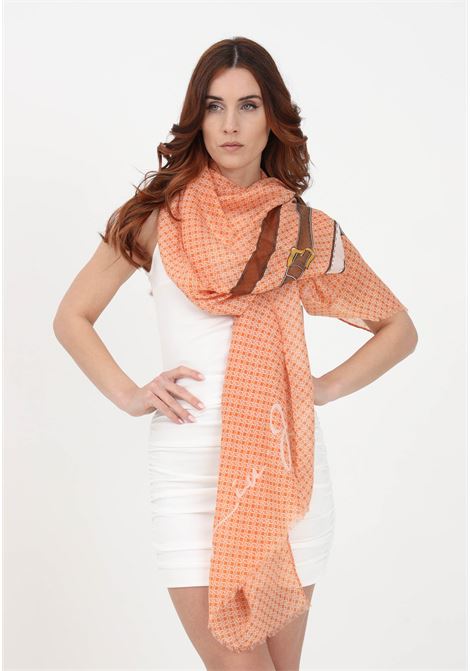 Orange women's scarf with logo and belt decorations LIU JO | Scarfs | 2A3001T030071349