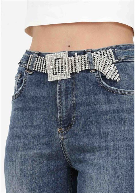 Women's denim jeans with rhinestone belt LIU JO | Jeans | UA3019D439178282