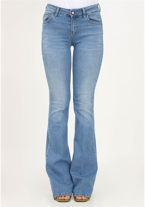 Women's flared denim jeans with jewel button LIU JO | Jeans | UA3057DS00478417