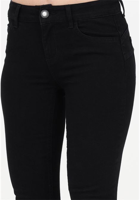 Black flared jeans for women with jewel button LIU JO | Jeans | UA3057DS00487348