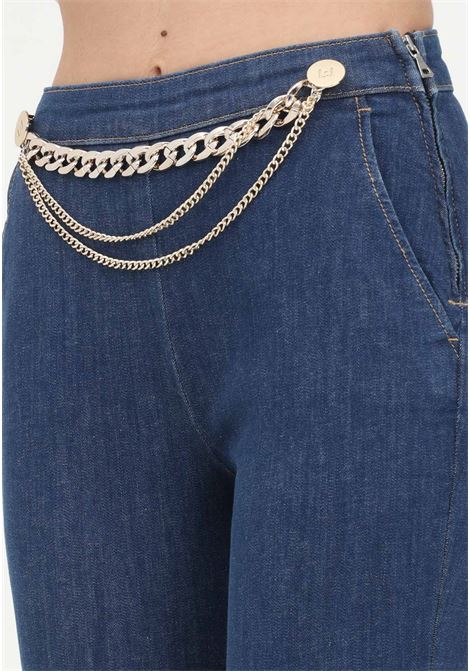 Women's dark denim jeans with hanging chains LIU JO | Jeans | UA3071D461178193