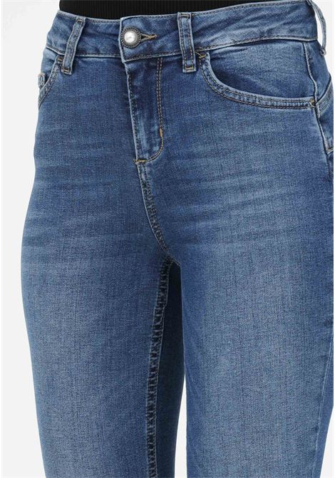 Women's denim jeans with jewel button LIU JO | Jeans | UA3114DS00478416