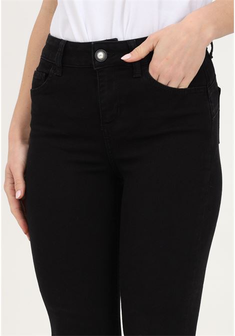Women's black jeans with jewel button LIU JO | Jeans | UA3114DS00487348
