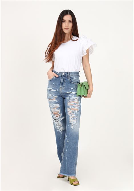 Women's denim jeans with rips LIU JO | Jeans | UA3124D479678427