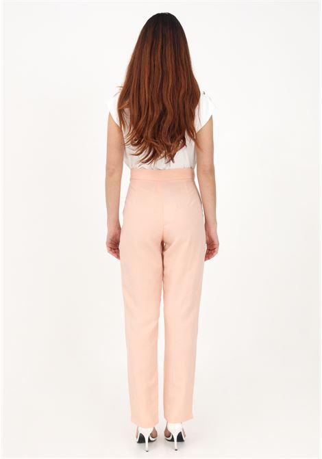 Pantalone elegante color pesca da donna in misto lino LIU JO | Pantaloni | WA3004T481841316