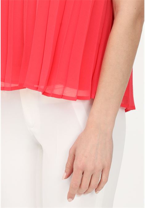 Coral blouse for women with pleated workmanship LIU JO | Blouse | WA3317TS19171755