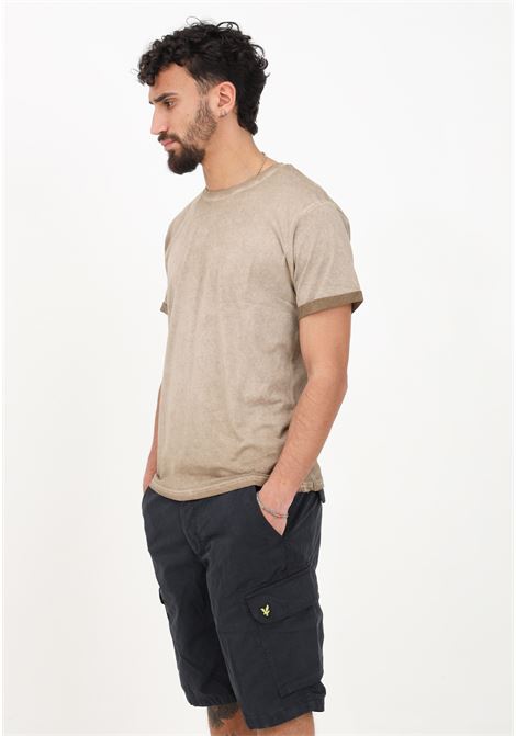Shorts casual grigi da uomo modello cargo con patch logo LYLE & SCOTT | Shorts | LSSH1815VW742