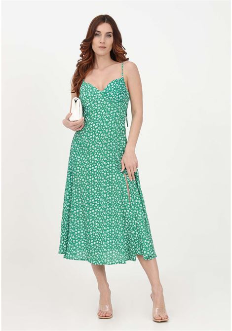 Women's green midi dress with small flower print Mar de margaritas | Dress | MDMW03IRINAPROVENZALE VERDE