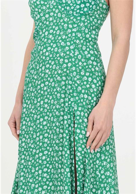 Women's green midi dress with small flower print Mar de margaritas | Dress | MDMW03IRINAPROVENZALE VERDE