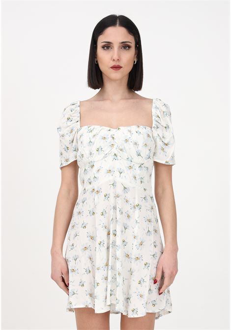 Women's white short dress with daisies Mar de margaritas | Dress | MDMW16HALEYMARGHERITA PANNA