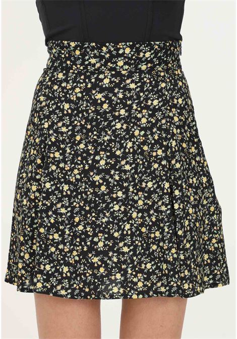 Women's black short skirt with floral print Mar de margaritas | Skirt | MDMW70KATEMICRO FIORE NERO