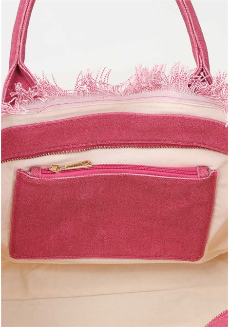 Fuchsia women's beach bag with shaded effect and logo embroidery MARC ELLIS | Bag | GUAPA L 23MISTY ROSE MULTI