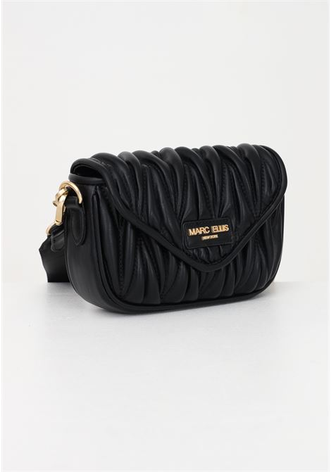 Black Sissy shoulder bag for women with quilted pattern MARC ELLIS | Bag | SISSY-14BLACK