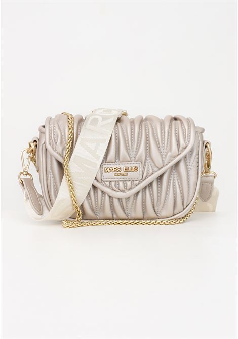 Pearly ivory ladies Sissy shoulder bag with quilted pattern MARC ELLIS | Bag | SISSY-14DESERT PERLATO