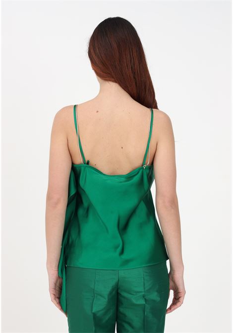 Elegant green women's top with side ruffle MAX MARA | Top | 2361610235600001