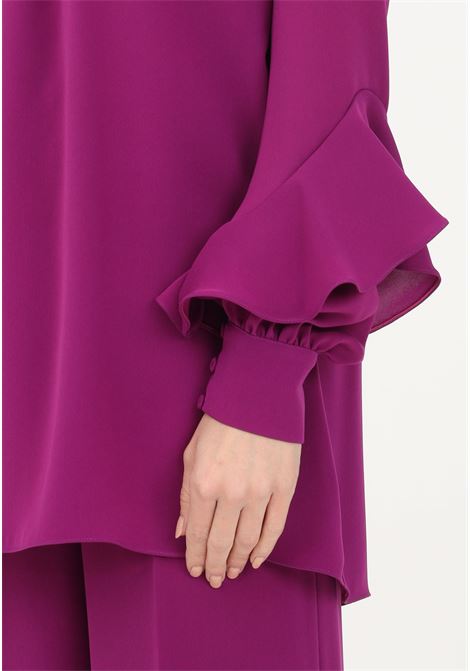 Purple women's blouse with ruffles on the sleeves MAX MARA | Blouse | 2361910134600032
