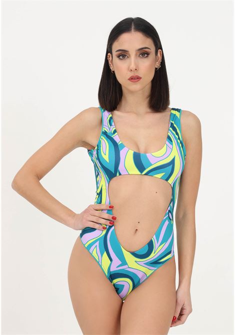 Costume intero multicolor da donna con pancia scoperta ME FUI | Beachwear | MF23-0132X1.