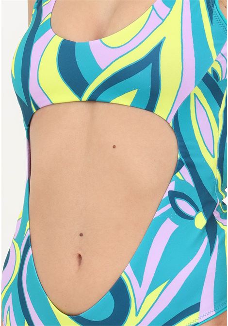 Multicolor one-piece swimsuit for women with exposed belly ME FUI | Beachwear | MF23-0132X1.